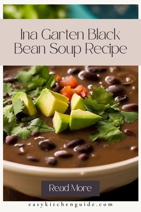 Learn how to make the delicious Ina Garten black bean soup recipe. Find out the ingredients, step-by-step instructions, tips, nutrition information and more to make this hearty and flavorful dish. Get all your answers in one place. Vegan Black Bean Soup Recipe, Black Bean Soup Vegetarian, Black Bean Soup Dried Beans, Black Beans Soup Recipe, Dysphasia Recipes, Black Bean Soup Crock Pot, Black Bean Soup Recipes, Best Black Bean Soup, Recipes Beans