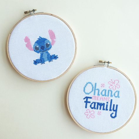 Lilo En Stitch, Lilo And Stitch Ohana, Lilo Und Stitch, Cross Stitch Hoop, Stitch Cross Stitch, Disney Cross Stitch Patterns, Lilo Y Stitch, Disney Embroidery, Lilo Et Stitch