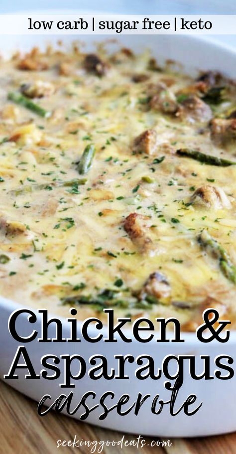 Chicken And Asparagus Casserole, Chicken And Asparagus Bake, Creamy Chicken And Asparagus, Asparagus Casserole Recipes, Lemon Cream Sauce, Asparagus Casserole, Chicken And Asparagus, Baked Asparagus, Chicken Asparagus