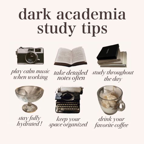 Dark Academia Outfits Female, Dark Academia Organization, Dark Academia Essentials List, Dark Academia Food List, Dark Academia Class Schedule, Academic Overachiever Aesthetic, Dark Academia Ideas, Dark Academia Study Techniques, How To Be Dark Academia