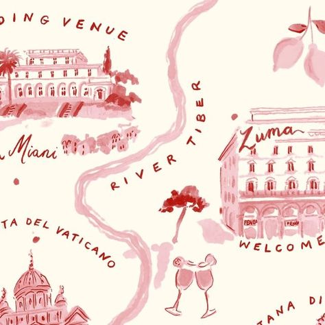 Illustrator | Chloé on Instagram: "A little hand painted map of Roma, as part of a wedding invite set from earlier this year. Happy to be going back to Italy myself this year, countdown is on!!! 🍝🍝🍝🍝🍝🍝🍝🍝🍝🍝🍝🍝🍝🍝🍝🍝🍝🍝🍝🍝🍝🍝 . . . . . . . . . #artofinstagram #connectedartists #paintingsdaily #acrylicpainting #watercolourpainting #commissionedart #personalisedart #personalisedartwork #personalisedgiftsuk #personalisedgifts #giftideas #handpaintedart #handpainteddesign #essexsmallbusiness #londonillustration #londonillustrator #illustrationcommission #calligrapher #calligraphy #signwriting #signwritinglondon #italymap #handpaintedmap #roma #romemap #handpaintedstationery #handpaintedmaps" Hand Painted Invitation, Hand Painted Prints, Hand Painted Wedding Invites, Champagne Cowgirl, Wedding Illustration Drawings, New Years Invitations, Wedding Map Illustration, French Atelier, Painted Map