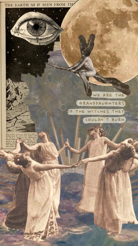 #witches #witch #witchcraft #spiritual #feminist #vintage #cosmic #witchy #coven Beige Witch Aesthetic, Victorian Spiritualism Aesthetic, Witch Feminist Art, Eco Feminism Art, Witch Graphic Design, 1920s Witch, Feminist Party, Earth Witch Aesthetic, Cosmic Witch Aesthetic