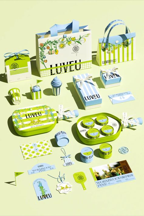 LUVEU’s packaging design, courtesy of zwqy lab, features an upbeat aesthetic, highlighted by a vibrant blue and green color palette that reflects the brand’s fresh and dynamic approach to fragrance. Branding Design Packaging, Vi Design, Design Strategy, Creative Packaging Design, Creative Packaging, Packaging Design Inspiration, 가을 패션, Vibrant Blue, Brand Packaging