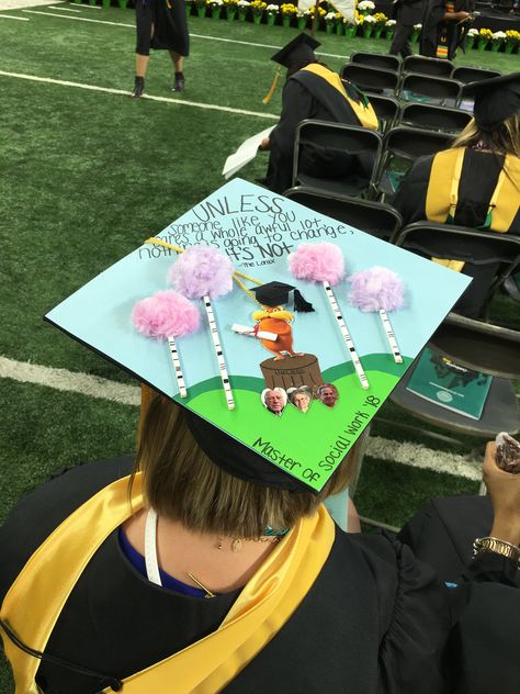 Fishing Graduation Cap Ideas, The Lorax Graduation Cap, Dr Suess Graduation, Pixar Graduation Cap, Thats All Folks Grad Cap, I Almost Gave Up Graduation Cap, Teacher Graduation Cap, Creative Graduation Caps, Nurse Graduation Cap