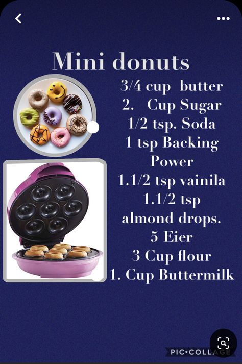 Mini Donut Topping Ideas, Mini Doughnut Recipes, Mini Donut Maker Recipes, Donut Maker Recipes, Chocolate Rice Crispy Treats, Mini Donut Recipes, Mini Donuts Maker, Doughnut Recipe Easy, Bake Sale Packaging