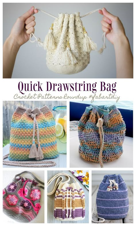 Quick Drawstring Bag Free Crochet Patterns & Paid Crocheted Drawstring Bag Pattern Free, Crochet Drawstring Bags Free Patterns, Crochet Pattern Drawstring Bag, Crochet Drawstring Purse, Crochet Drawstring Backpack Pattern Free, Bucket Bag Crochet Pattern Free, Drawstring Crochet Bag Pattern Free, Crochet Pouch Free Pattern Drawstring, Quick Crochet Bag Free Pattern