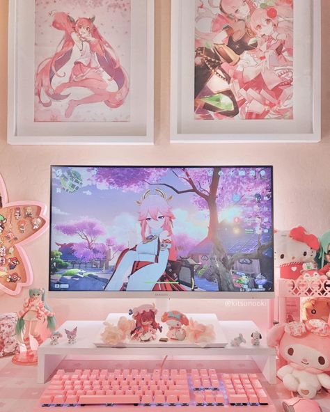 simply game equipment Pink Gaming Setup, Kawaii Nintendo Switch, Pink Switch, Kawaii Nintendo, Video Game Room Decor, Nintendo Switch Controller, Gaming Bedroom, Desk Organisation, Gaming Desk Setup