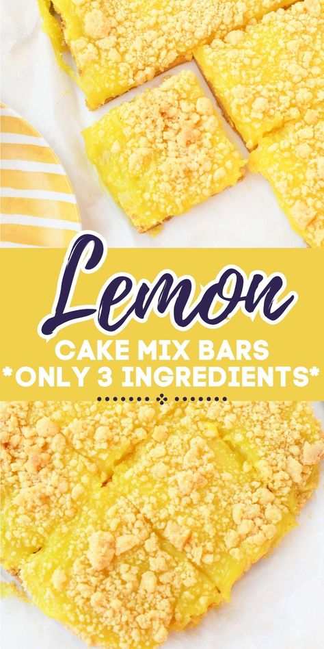 Lemon Cake Mix Lemon Pie Filling, Lemon Bars Recipe Easy Cake Mixes, Pillsbury Lemon Cake Mix Recipes, No Bake Lemon Bars Easy, Jello Lemon Pie Filling Recipes, Easy Desserts With Lemon Pie Filling, Yellow Cake Mix Blondies, Lemon Pie Filling Desserts Easy, Desserts Using Canned Lemon Pie Filling