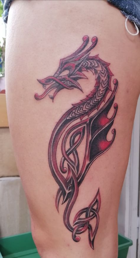 Nidhogg Tattoo, Viking Dragon Tattoo, Female Tattoo Designs, Celtic Tattoo For Women, Scars Tattoo, Dragon Head Tattoo, Celtic Dragon Tattoos, Dragon Tattoo Meaning, Viking Tattoo Sleeve