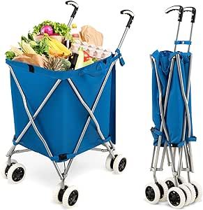 Folding Shopping Trolley, Folding Shopping Cart, Grocery Cart, Shopping Carts, Shopping Trolley, Utility Cart, Waterproof Bags, Oxford Fabric, Fabric Bag