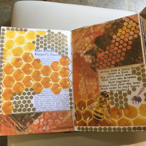 Honey Harvest, Bee Collage Mixed Media, Honey Art, Natural Form Art, Gcse Art, Natural Forms, Cover Pages, Bee Hive, Honey Bee