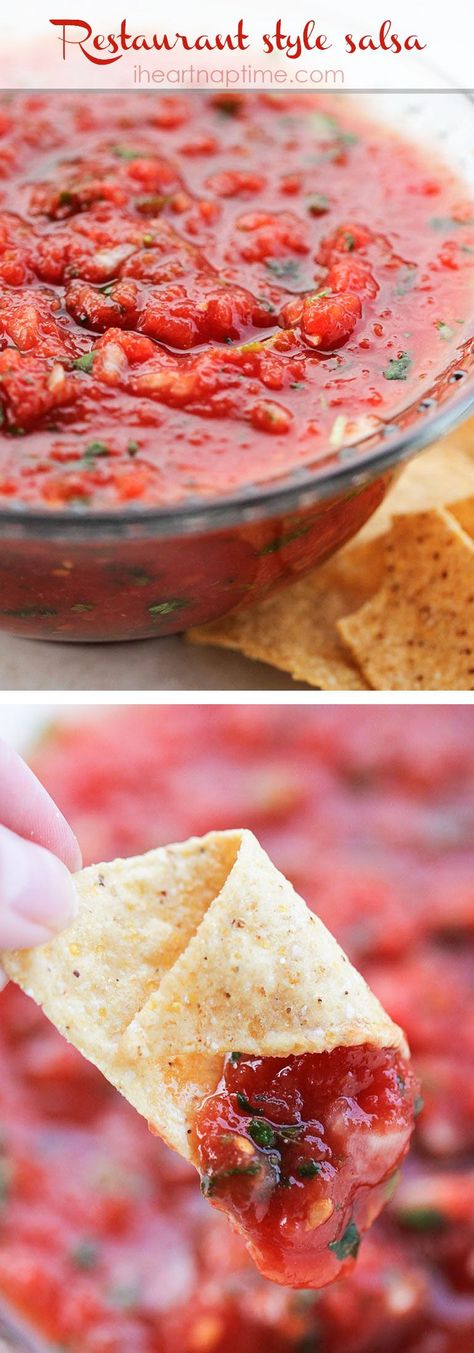 Restaurant Style Salsa - I Heart Nap Time Tomato Canning, Making Salsa, Food Dips, Restaurant Style Salsa, Homemade Salsa Recipe, Party Starters, Cheese Balls, Garden Veggies, Homemade Salsa