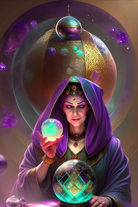 A beautiful mystical fortune teller that is looking into a crystal ball in order to create a prophecy about the future Future Teller, The Fortune Teller, Magic Bottles, Marvel Spiderman Art, Fortune Teller, Spiderman Art, Monster Girl, Marvel Spiderman, Crystal Ball