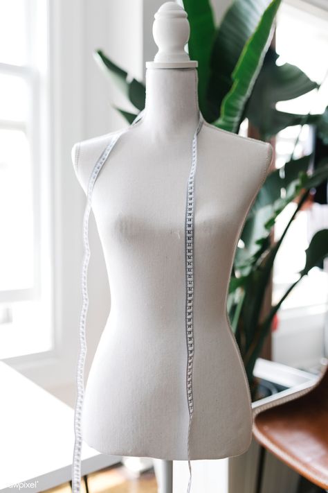 Measuring tape on a dummy mannequin | premium image by rawpixel.com / McKinsey Sewing Aesthetic, Fashion Mannequin, Sewing Photography, Dark Alley, Fashion Designer Studio, Fashion Figures, Dress Forms, Clothing Photography, Student Fashion