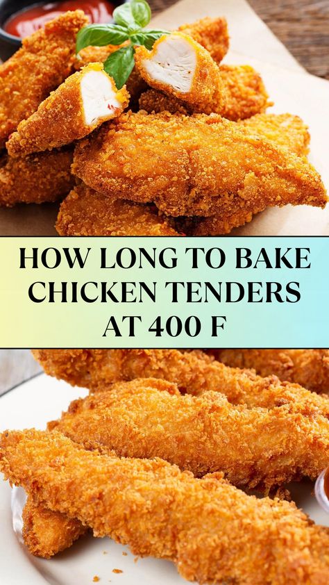 HOW LONG TO BAKE CHICKEN TENDERS AT 400 F Raw Chicken Tender Recipes, Unbreaded Chicken Tenders, Chicken Tenders Baked, Chicken Tenders Oven, Cooked Chicken Temperature, Homemade Chicken Fingers, Tender Recipes, Breaded Chicken Strips, Air Fried Chicken Tenders