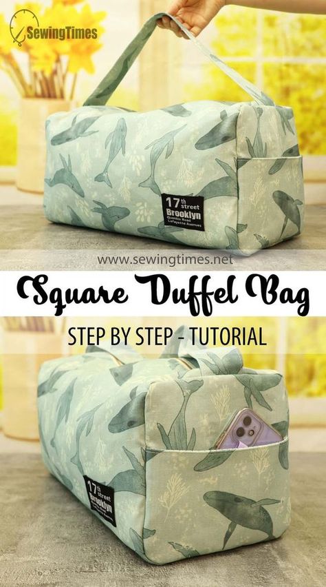 Travel Bag Diy Sewing Patterns, Free Duffle Bag Patterns To Sew, Diy Fabric Travel Accessories, Sewing Pattern Duffle Bag, Free Travel Bag Pattern, Quilt Bag Patterns Free, Diy Duffel Bag Pattern, Fabric Travel Bag, Diy Weekend Bag Pattern Free