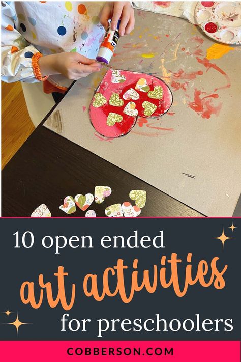 Open Ended Art For Kindergarten, Open Ended Art Activities For Preschool, Open Ended Activities For Kindergarten, Preschool Open Ended Activities, Preschool Messy Art, Preschool Open Ended Art, Open Ended Crafts For Preschoolers, Open Ended Crafts, Open Ended Art For Toddlers