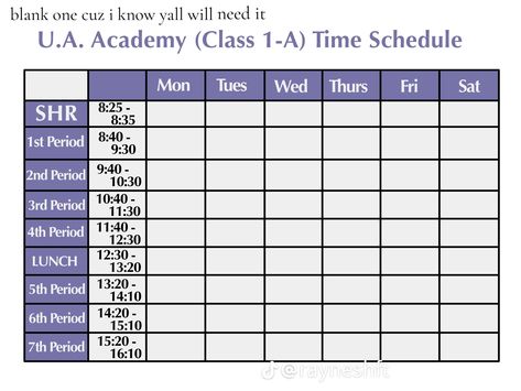 Time Schedule, Class 1 A, School Time, My Hero Academia Episodes, Quotes