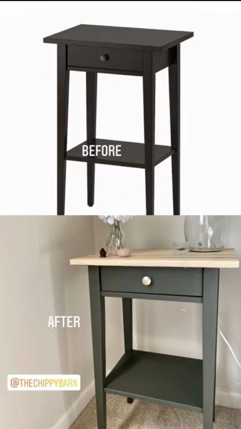 Diy Hemnes Nightstand, Ikea Hemnes Nightstand Makeover, Painted Hemnes, Hemnes Nightstand Makeover, Hemnes Nightstand Hack, Ikea Hemnes Nightstand, Hemnes Bedside Table, Hemnes Nightstand, Nightstand Hack