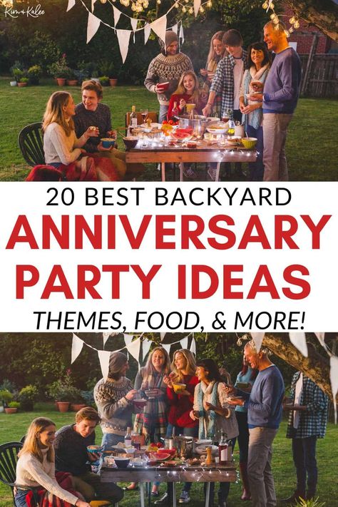 These backyard anniversary party ideas are a great way to celebrate, reflect on fond memories, and spend quality time with close friends! #anniversary #anniversaryparty #outdoorparty #backyardparty Backyard Anniversary Party Ideas, Backyard Anniversary Party, 9 Year Wedding Anniversary, Anniversary Party Ideas, Outdoor Party Games, Friend Anniversary, Family Photo Ideas, Parents Anniversary, Spring Outdoor