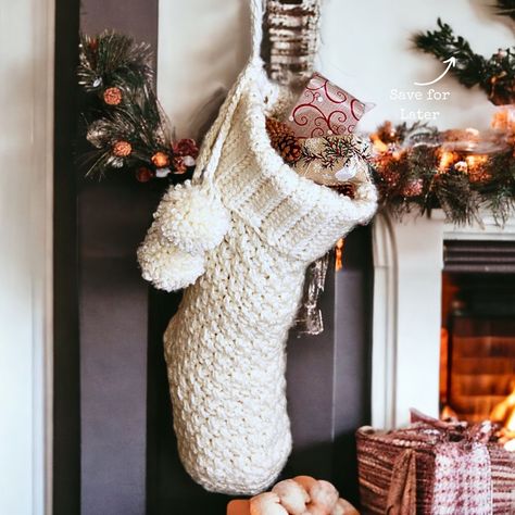 Crochet Pattern for Christmas, Brighton Crochet Christmas Stocking Pattern Christmas Stocking With Video Support, Christmas Crochet - Etsy Christmas Stocking Pattern Crochet, Crochet Stockings Christmas, Hanukkah Crochet, Crochet Christmas Stockings Free Pattern, Crochet Stocking Pattern Free, Knit Look Crochet, Crochet Stocking Pattern, Christmas Stocking Crochet Pattern, Pattern Christmas Stocking