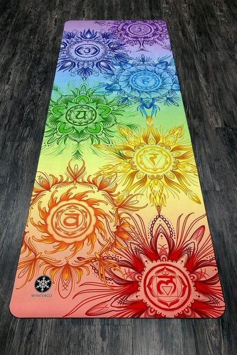 Yoga Mat Diy, Yoga Mat Design, Diy Yoga Mat, Chakra Painting, Chakras Yoga, Diy Yoga, Yoga Mat Carrier, Yoga Studio Design, Yoga Mats Best