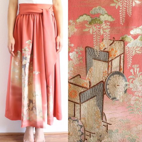 Kimono Remake Ideas, Kimono Skirt, Upcycled Kimono, Hyogo Japan, Kimono Remake, Hyogo, Vintage Japanese Kimono, Fashion Mood Board, Vintage Kimono