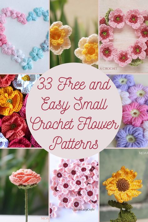 small crochet flower patterns Small Crochet Flowers Free Pattern, Easy Small Crochet, Small Crochet Flower, Small Crochet Flowers, Crochet Poppy Pattern, Crochet Small Flower, Crochet Thread Size 10, Crochet Poppy, Crochet Garden