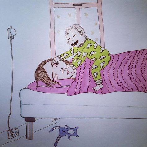 Norwegian Mom Doesn't Censor What Motherhood Really Looks Like In Her 30 Illustrations | Bored Panda Tired Mommy, Funny Incidents, Parenting Illustration, رسم كاريكاتير, Anime Muslim, Tired Mom, Baby Love Quotes, Foster Mom, Baby Center