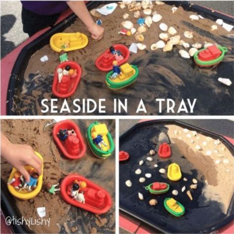 8 Outdoor Tuff Spot & Play Stand Ideas – Little Hotdog Watson Seaside Eyfs, Pirates Eyfs, Kids Messy Play, Tuff Tray Ideas Toddlers, Messy Play Activities, Tuff Spot, Sand Tray, Eyfs Activities, Nursery Activities