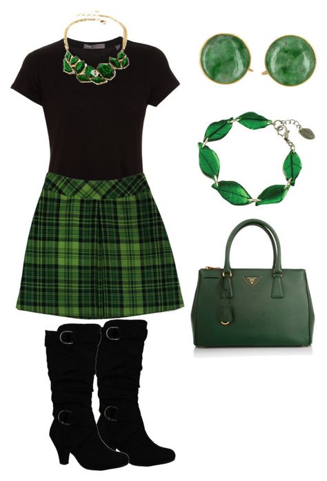 "St. Patrick's Day Outfit 2016" by amanda-o-twomey ❤ liked on Polyvore featuring Vince, Anna Sui, Prada and Amrita Singh St Patricks Day Outfits For Bar, St Pattys Outfit, St Patricks Outfit, St Patricks Day Clothing, Elegant Fashion Outfits, St Patrick's Day Outfit, Outfits 2016, St Patrick's Day Gifts, Amrita Singh