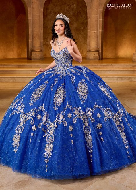 Royal Blue And Gold Quinceanera Dresses Charro, Rolay Blue Quinceanera Dress, Royal Blue Quinceanera Dresses With Corset, Royal Blue Tulle Ball Gown For Quinceanera, Blue Quinceanera Gown With Sweetheart Neckline, Quince Dresses Blue, Dama Dresses Quinceanera, Royal Blue Quinceanera Dresses, 1500 Dresses