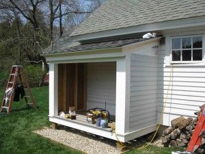 Shed Against House, Shed To Tiny House Conversion, Open Shed, Firewood Storage Outdoor, Wood Storage Shed, Shed Tiny House, Wood Shed Plans, Shed Construction, Firewood Shed