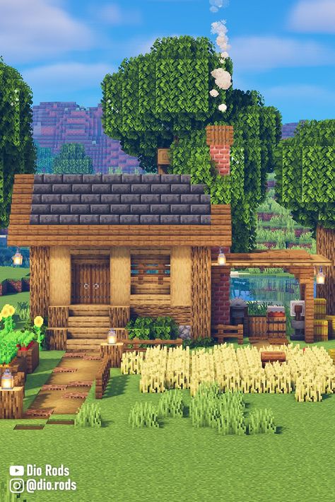 Minecraft House Tutorial | How to build a Simple Wooden and Cute Cottage House in Survival Minecraft with a Small Forge in the Plains Biome for any version, including 1.18! If you enjoyed it, leave a like and followto support me. Feel free to give any feedback and suggestions.💛 Thank you and stay safe! #minecraft #minecrafter #build #minecraftbuild #design #howtominecraft #starterhouse#minecraftideas #minecraftaesthetic #minecraftbuilding #minecrafthome #minecraftsurvival Minecraft Huts Ideas, Plains Starter House Minecraft, Guest House Minecraft, Small Minecraft Houses Cottages Simple, Small Mangrove House Minecraft, Small Jungle House Minecraft, Small Birch House Minecraft, Small Hut Minecraft, Small House Minecraft Tutorials