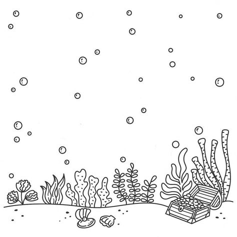 Sea Floor Drawing, Under The Sea Doodles, Underwater Doodles, Underwater Drawing, Whiteboard Art, Doddle Art, Fingerprint Art, Window Drawing, Easy Cartoon Drawings