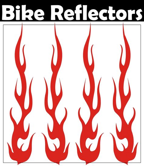 Red Hot Rod Flame Fire Tribal Retro Reflective Decals Sticker for Helmet Cane Bicycle 1"x5", 4 pack Reflective Decals, Bike Safety, Red Hot, Hot Rod, Decals Stickers, Hot Rods, Bicycle, Bike, Red