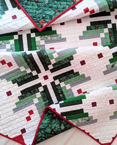 Scandinavian Quilts, Sleeps Till Christmas, Christmas Quilt Blocks, Log Cabin Quilts, Holiday Quilts, Tree Quilt, Winter Quilts, Star Quilt Patterns, Quilting Inspiration