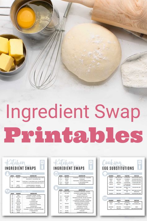 Curated list of the most common ingredient substitutions and swaps you will need when cooking. Whether you ran out of an ingredient and don't have time to run to the store, or you are looking for alternatives to accommodate sensitive diets, this three page printable will help you in your kitchen. via @savorandsavvy Meal Prep Freezer Meals, Prep Freezer Meals, Meal Prep Freezer, Cooking Substitutions, Time Saving Tips, Time To Run, Apple Pie Spice, Food Substitutions, Ingredient Substitutions