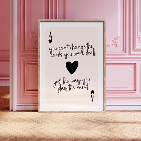 Maximalist Aesthetic, Cute Bedroom, Citation Positive, Poker Card, Hearts Print, Ace Of Hearts, Card Print, Cute Bedroom Decor, Happy Vibes