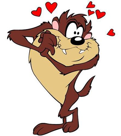 Tasmanian Devil in Love Taz Tattoo, Tasmanian Devil Cartoon, Devil Cartoon, Tasmanian Devil Looney Tunes, Looney Tunes Wallpaper, Old Cartoon Characters, Tazmanian Devil, Crochet Graph, Old School Cartoons