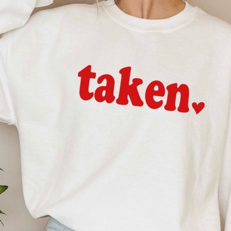 Let The World Know How Happy You Are. You’re Wearing Your Valentines Day “Taken” Sweatshirt Telling Your Sweetie Who Your Heart Belongs To * 50/50 Cotton * Crew Neck * Long Sleeve * Trendy * Comfy * High Quality * Colors: Black White Pink Gray * Sizes: S M L Xl 2x 3x 4x 5x * Each One Is Hand Made * Each One Is Made With Love * Bundle To Save More Valentines Day Shirts, Black White Pink, Valentines Shirt, Pink Gray, I Love It, 50 50, Pink Grey, Shirt Shop, Love It