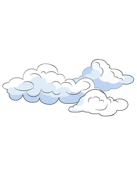 Draw Clouds Step By Step, Clouds Aesthetic Drawing, Sky Drawing Clouds, Clouds Doodle, How To Draw Clouds, Draw Clouds, Cloud Watching, Cloud Outline, Sky Tattoos