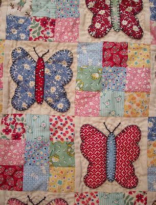 Butterfly Quilt Pattern, Feedsack Quilt, Vintage Quilts Patterns, 9 Patch Quilt, Butterfly Quilt, Pretty Quilt, Applique Quilting, Old Quilts, Ideas Vintage