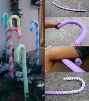 Noodle Candy Canes, Pool Noodle Candy, Noodle Candy, Foam Candy, Natal Baby, Noodle Float, Christmas Parade Floats, Candy Land Birthday Party, Giant Candy