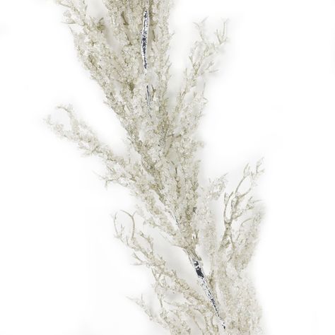 Buy this 6ft. Wispy Silver Garland by Ashland® at Michaels. This classic garland featuring wispy silver branches will be a wonderful addition to your Christmas decorations. This classic garland featuring wispy silver branches will be a wonderful addition to your Christmas decorations. Hang it over a doorway or drape it over the mantel to give your home a festive touch. Details: Silver 6 ft. (1.8 m) length Plastic, iron and PVC For indoor use | 6Ft Wispy Silver Garland by Ashland® | 6 ft | Michae Michaels Christmas Decor, Winter Wonderland Theme Decorations, All White Christmas, Village Tree, Flocked Garland, Silver Garland, Winter Wonderland Theme, Winter Wonderland Christmas, White Tulle