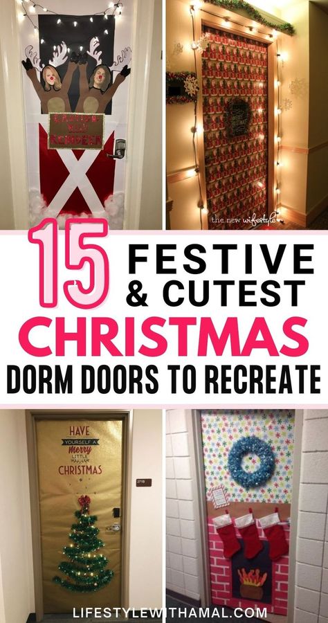 Christmas Room Door Decorations, Christmas Door Decorations Bedroom, Christmas Door Decorating Contest With Lights, Diy Xmas Door Decorations, Christmas Bedroom Door Decor, Bedroom Door Christmas Decorations, Office Door Xmas Decorating Ideas, Dorm Door Christmas Decor, Christmas Door Decorating Contest Work