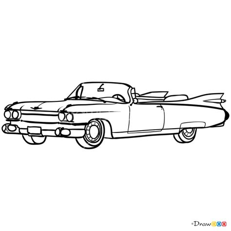 50s Car Drawing, Vintage Car Drawing Easy, 50s Drawings, Old Cars Drawing, Car Drawing Reference, Old Car Drawing, Vintage Car Drawing, Car Line Drawing, Mummy Tattoo