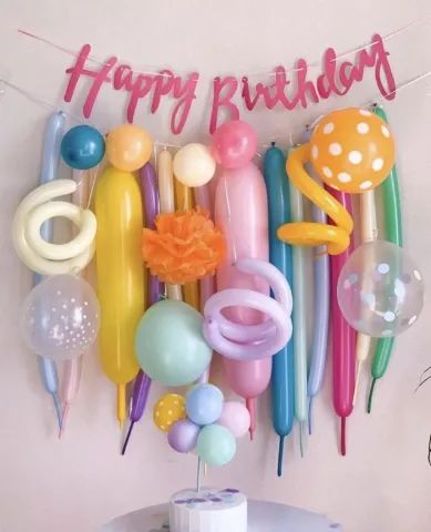 Bday Celebration Ideas, Bday Celebration Ideas At Home, Pink Happy Birthday Banner, Bday Celebration, Simple Birthday Party, Baby Birthday Decorations, Pink Happy Birthday, Colorful Birthday Party, Simple Birthday Decorations