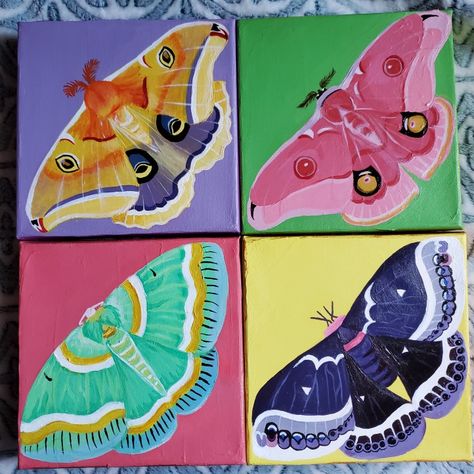 some cool moth paintings done in acrylic paint 🎨 👌@artifex318 on Instagram Moth Painting, Moth Art, Painting Aesthetic, Journal Doodles, Mini Paintings, Inspiration For Kids, Awesome Things, Painted Shoes, Day For Night