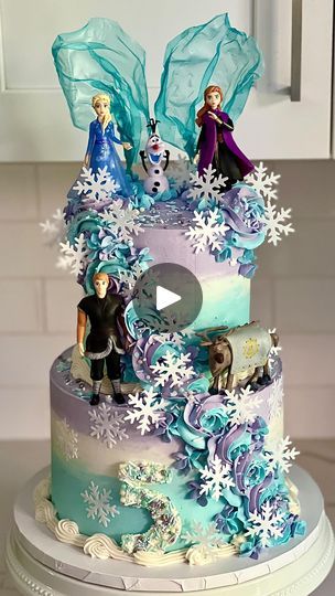 Frozen Cake Ideas, Bio Happy, Happy 5th Birthday, Frozen Cake, Paper Snowflakes, Wafer Paper, Gel Color, All Recipes, Food Coloring